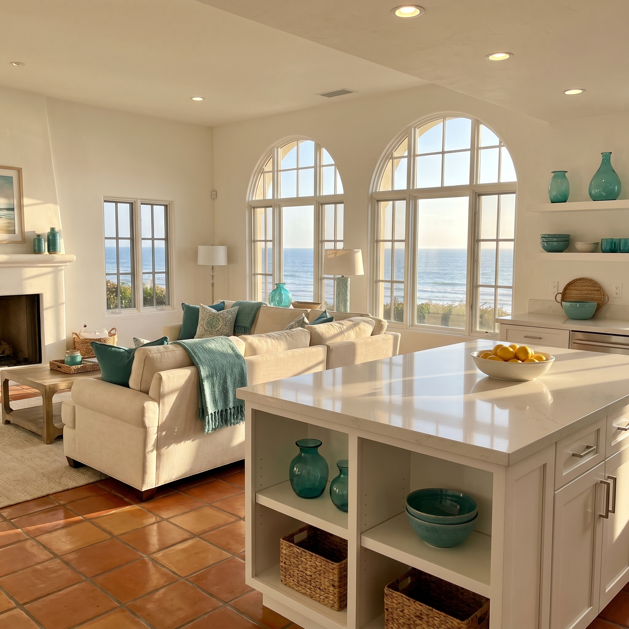 Professionally cleaned del mar coastal home interior