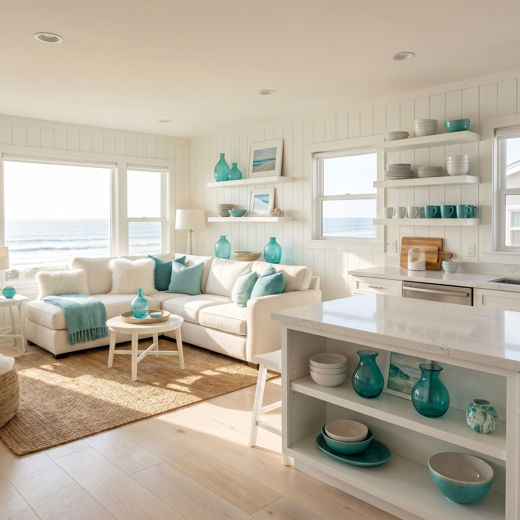 Professionally cleaned pacific beach bungalow interior